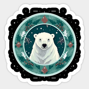 Polar Bear in Ornament, Love Bears Sticker